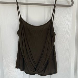 Dark green crop top tank top